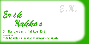 erik makkos business card